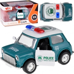 Voiture de police en métal avec portes ouvrantes 1:38, à rétrofriction