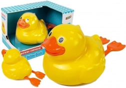 Canard de bain flottant jaune à piles 18 cm