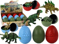 Oeuf avec figurine de dinosaure, 3 couleurs, 9 cm