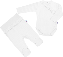 Ensemble bébé deux pièces New Baby Stripes, blanc