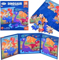 Livre magnétique puzzle dinosaures, 40 pièces