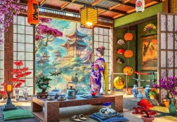 Bluebird puzzle salle de thé japonaise 1000 pièces