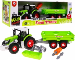 Tracteur démontable avec remorque pour enfants 3+ avec perceuse et tournevis