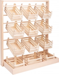 Présentoir de vente en bois avec cagettes small foot