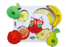 Puzzle en bois 6 pièces Éplucher et couper les fruits