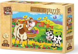 Puzzle en bois Vache avec Fleurs 25 pièces
