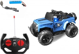 Voiture RC 1:16 bleue avec pare-chocs et amortisseurs