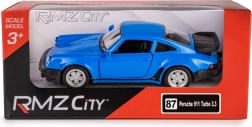 Modèle métallique RMZ City PORSCHE 911 Turbo 3.3 1:32 bleu avec pull-back