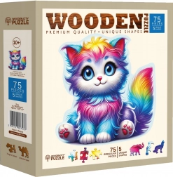 Puzzle en bois Chaton coloré