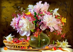 puzzle beauté des pivoines 1000 pièces