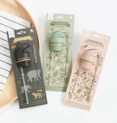 A Little Lovely Company set de bouchon, goupillon et paille pour bouteille isotherme 350 ml – Animaux