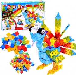 Jeu de construction créatif 3D coloré – paon, 227 pièces
