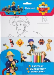 Pompier Sam – cahier de coloriage avec crayons et autocollants