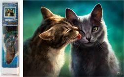 NORIMPEX Peinture diamant Chat amoureux 30x40 cm