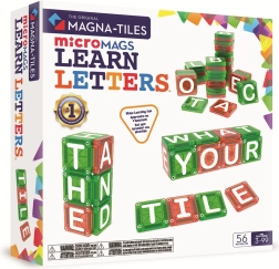 MAGNA-TILES microMAGS jeu de construction magnétique avec lettres, 56 pièces