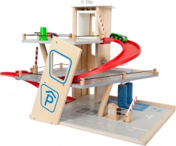 Small foot parking en bois premium avec ascenseur et lave-auto
