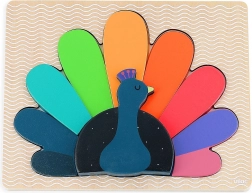 Puzzle encastrable en bois Paon de Vilac