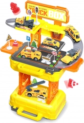 Set de jeu Engins de chantier 2-en-1 dans une valisette