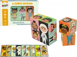 Cubes en bois colorés puzzle avec personnages
