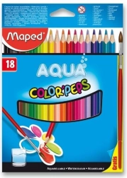 Crayons aquarellables triangulaires Maped Aqua Color'Peps 18 pcs avec pinceau