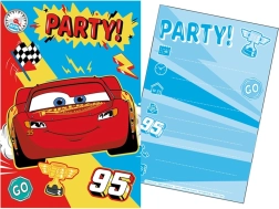 Set d'invitations de fête avec enveloppes CARS, 5 + 5 pièces