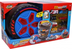 Station de course portable avec effets et 8 voitures