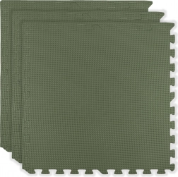 Tapis en mousse HUMBI 180 × 60 cm – grands puzzles imperméables, sûrs, 3 pcs, kaki