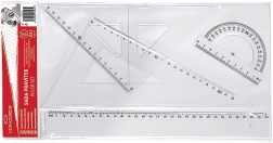 Set de règles transparentes CONCORDE, 4 pcs