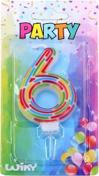 Bougie d’anniversaire numéro 6 – rayures