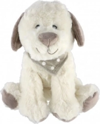 Chien en peluche avec foulard 23 cm – blanc