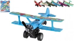 Biplan à rétrofriction 10 × 11 cm, métal/plastique – assortiment de couleurs