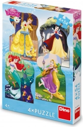 Puzzle Princesses DISNEY 4×54 pièces DINO