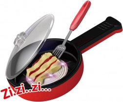 Ensemble de cuisine magique avec poêle et effet de friture