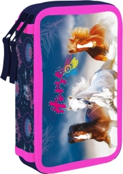 Trousse scolaire à deux étages avec motif chevaux Oxybag