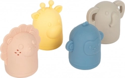 Set de jouets d’eau en silicone pour enfants small foot (lion, éléphant, girafe, petit singe)