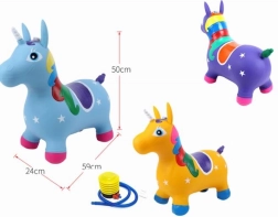 Licorne sauteur en caoutchouc avec pompe