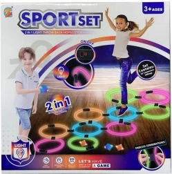 Ensemble d’anneaux sauteurs lumineux et jeu de lancer