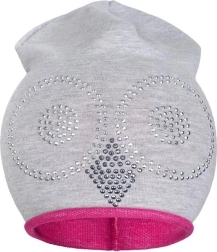 Bonnet de printemps en coton New Baby hibou gris-rose 110 (4–5 ans)