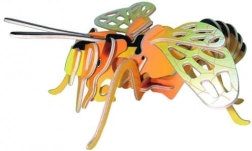 Woodcraft puzzle 3D en bois abeille colorée
