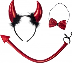 Set diabolique pour enfants avec cornes, queue et trident