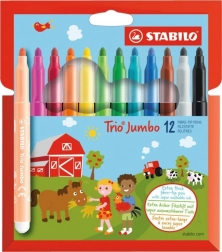 Stabilo Trio Jumbo set de feutres, 12 couleurs