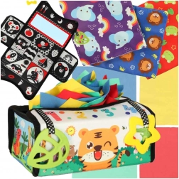 Jouet sensoriel Montessori avec mouchoirs et tapis 2en1