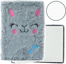 Cahier en peluche avec lapin gris A5