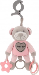 Jouet en peluche vibrant Baby Mix ourson rose, 22 cm