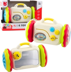 Miroir interactif à roulettes pour bébés – jouet éducatif avec hochet
