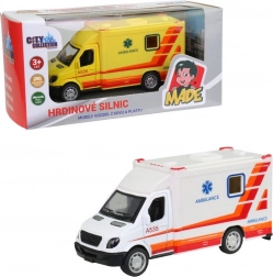 Ambulance en métal à friction 10 cm