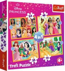 Puzzle 4 en 1 – contes de fées PRINCESSES DISNEY