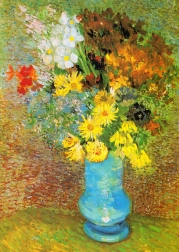 Profitez du puzzle Vincent van Gogh : Vase avec des marguerites et des anémones 1000 pièces