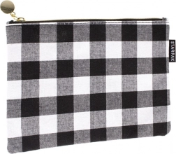 Trousse noire et blanche en forme de sachet
