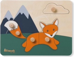 Hauck puzzle en bois à boutons Fox – puzzle éducatif à poignées
